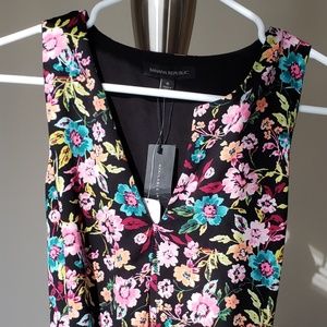 Banana Republic Black Floral Dress Sz S NWT